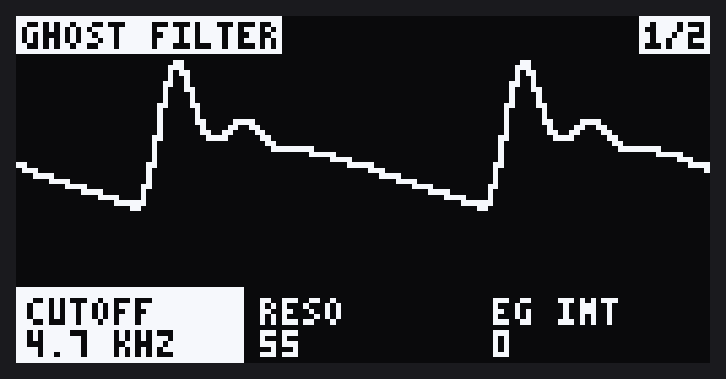 GHOST FILTER: CUTOFF, RESO, EG INT