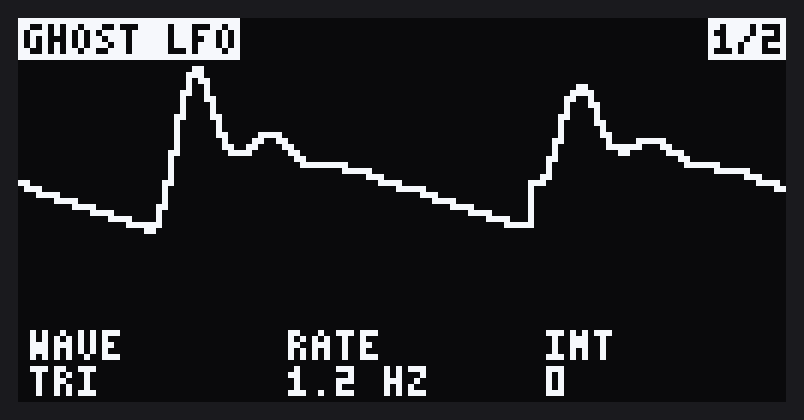 GHOST LFO: WAVE, RATE, INT